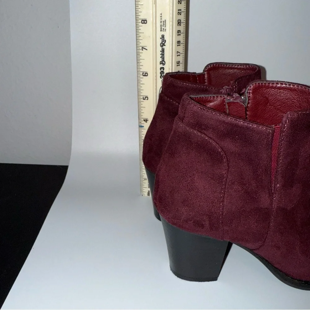 Charlotte Russe Deep Red Suede Ankle Boots